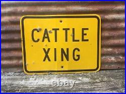 Vintage CATTLE CROSSING Sign Original cow road Sign Rustic Antique Farm sign