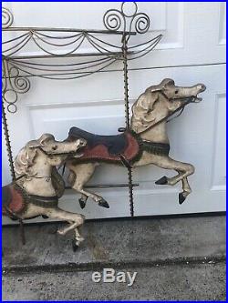 Vintage CURTIS JERE Large Metal Carousel Horse Wall Art Sculpture Decor