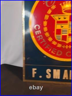 Vintage Cadillac Certified Craftsman Metal Sign Mechanic Auto Shop 10 X 12