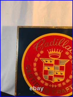 Vintage Cadillac Certified Craftsman Metal Sign Mechanic Auto Shop 10 X 12