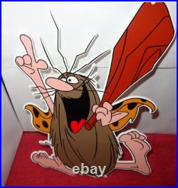 Vintage Captain Caveman & The Teen Angels Cavey Cartoon Metal Gasoline Oil Sign
