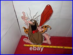 Vintage Captain Caveman & The Teen Angels Cavey Cartoon Metal Gasoline Oil Sign