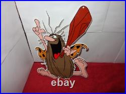 Vintage Captain Caveman & The Teen Angels Cavey Cartoon Metal Gasoline Oil Sign