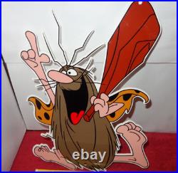 Vintage Captain Caveman & The Teen Angels Cavey Cartoon Metal Gasoline Oil Sign