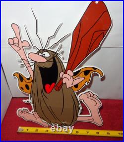 Vintage Captain Caveman & The Teen Angels Cavey Cartoon Metal Gasoline Oil Sign
