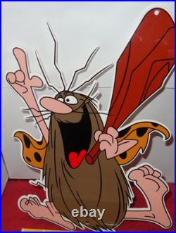 Vintage Captain Caveman & The Teen Angels Cavey Cartoon Metal Gasoline Oil Sign