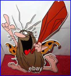 Vintage Captain Caveman & The Teen Angels Cavey Cartoon Metal Gasoline Oil Sign