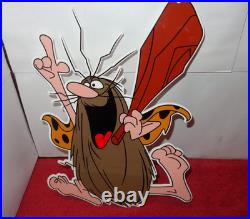 Vintage Captain Caveman & The Teen Angels Cavey Cartoon Metal Gasoline Oil Sign