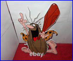 Vintage Captain Caveman & The Teen Angels Cavey Cartoon Metal Gasoline Oil Sign