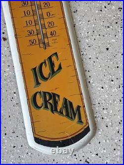 Vintage Carlo Peruzzi Ice Cream Metal Sign Thermometer Advertising 38x8 USA