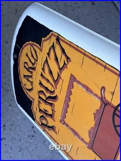Vintage Carlo Peruzzi Ice Cream Metal Sign Thermometer Advertising 38x8 USA