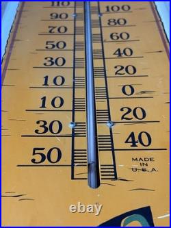 Vintage Carlo Peruzzi Ice Cream Metal Sign Thermometer Advertising 38x8 USA
