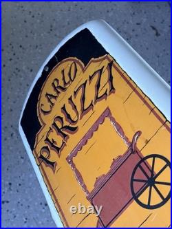 Vintage Carlo Peruzzi Ice Cream Metal Sign Thermometer Advertising 38x8 USA
