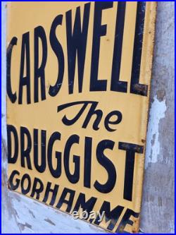 Vintage Carswell Sign Old Embossed Metal Animal Veterinary Remedies Pet Dog 29