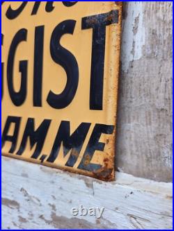 Vintage Carswell Sign Old Embossed Metal Animal Veterinary Remedies Pet Dog 29