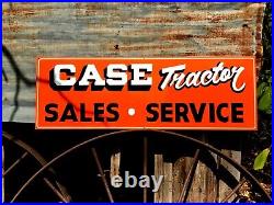 Vintage Case Tractor Sales Service Sign Hand Painted Farm Machinery Ranch Shop