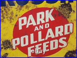 Vintage Cattle Crossing Park And Pollard Feeds Metal Sign