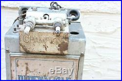 Vintage Champion Spark Plug Cleaner Tester Garage Tune Up Car Truck Sign Metal