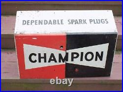 Vintage Champion Spark Plug Metal Cabinet