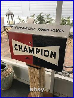 Vintage Champion Spark Plug Metal Cabinet With Keys 1960s Gas oil mancave garage