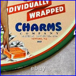 Vintage Charms Co Lucius Flavors Candy Porcelain Gas & Oil Shop Metal Pump Sign