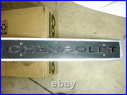 Vintage Chevrolet Embossed Aluminum With Chrome Letters Plaque Sign 27 W x41/4