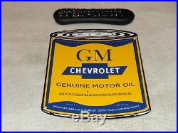 Vintage Chevrolet Gm Motor Oil Can 11 Porcelain Metal Car Truck Gasoline Sign