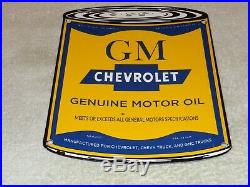 Vintage Chevrolet Gm Motor Oil Can 11 Porcelain Metal Car Truck Gasoline Sign