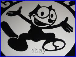 Vintage Chevrolet Service Department Felix The Cat 11 3/4 Porcelain Metal Sign