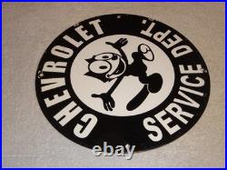 Vintage Chevrolet Service Department Felix The Cat 11 3/4 Porcelain Metal Sign