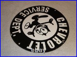 Vintage Chevrolet Service Department Felix The Cat 11 3/4 Porcelain Metal Sign