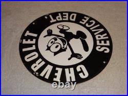 Vintage Chevrolet Service Department Felix The Cat 11 3/4 Porcelain Metal Sign