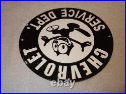 Vintage Chevrolet Service Department Felix The Cat 11 3/4 Porcelain Metal Sign