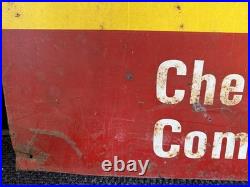 Vintage Chevron ORTHO Plant Foods & Protectants Metal Sign Chevron Chemical Co