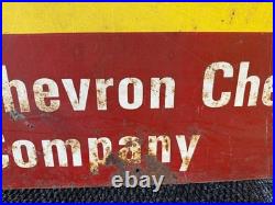 Vintage Chevron ORTHO Plant Foods & Protectants Metal Sign Chevron Chemical Co