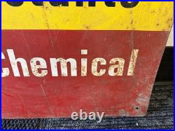 Vintage Chevron ORTHO Plant Foods & Protectants Metal Sign Chevron Chemical Co