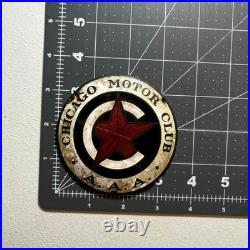 Vintage Chicago Motor Club AAA Metal Star Emblem Sign Badge Auto Gas Oil Adverti