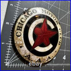 Vintage Chicago Motor Club AAA Metal Star Emblem Sign Badge Auto Gas Oil Adverti