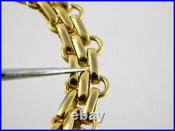 Vintage Christian Dior Goldtone Metal Panther Link Bracelet Signed 7.75 Inches