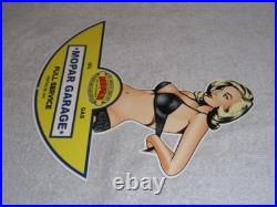 Vintage Chrysler Mopar Full Service Garage Woman 12 Metal Car Gasoline Oil Sign Vintage Chrysler Mopar Full Service Garage Woman 12 Metal Car Gasoline Oil Sign