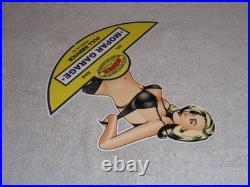 Vintage Chrysler Mopar Full Service Garage Woman 12 Metal Car Gasoline Oil Sign