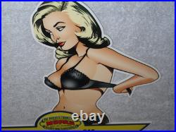 Vintage Chrysler Mopar Full Service Garage Woman 12 Metal Car Gasoline Oil Sign