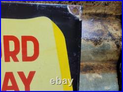 Vintage Church Porcelain Sign 1954 Christian Seek The Lord Bible God Religion