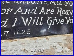 Vintage Church Porcelain Sign God Christian Bible Verse Religion Lords Prayer