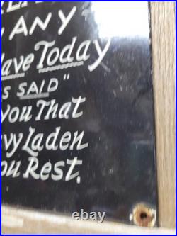 Vintage Church Porcelain Sign God Christian Bible Verse Religion Lords Prayer