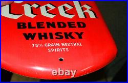 Vintage Cobbs Creek Whiskey Metal Drink O Meter Thermometer Sign