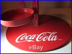 Vintage Coca-Cola Coke Metal Store Display / Bottle Step Rack with Button Sign