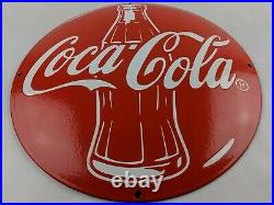 Vintage Coca Cola General Store Concave 11.80 Red Porcelain Metal Sign Pump