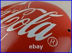 Vintage Coca Cola General Store Concave 11.80 Red Porcelain Metal Sign Pump