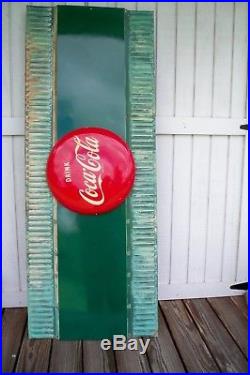 Vintage Coca-Cola Menu Board Sign Metal 61 3/4 x 24 With Both Orig. Brackets